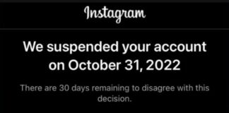 account instagram sospeso