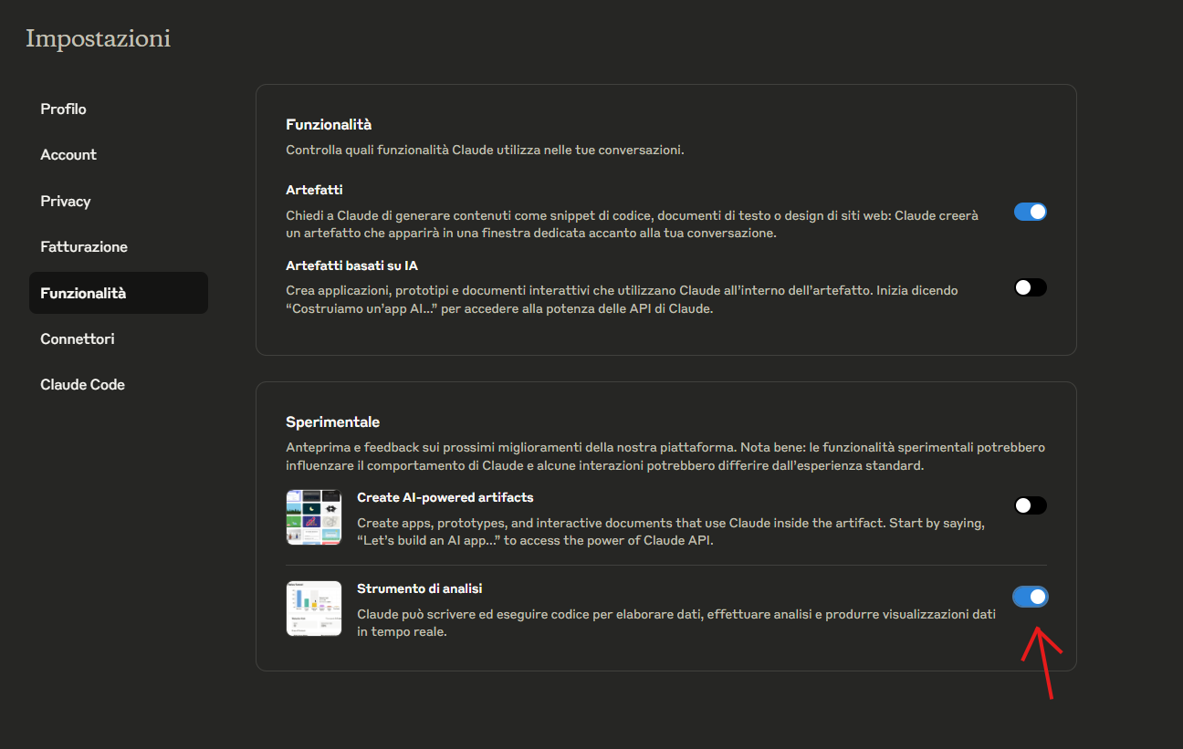 Claude.ai formato csv non supportato